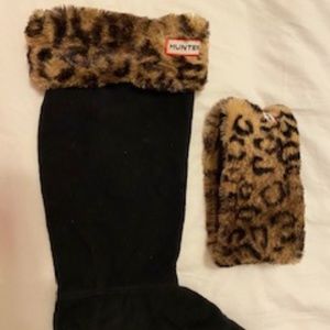 Hunter leopard Welly socks